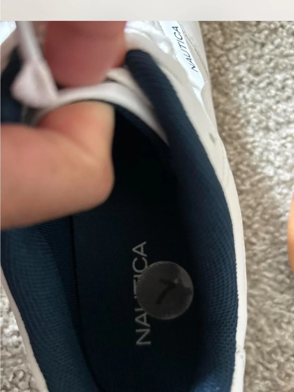 Nautica Men’s White Sneakers with Navy Trim